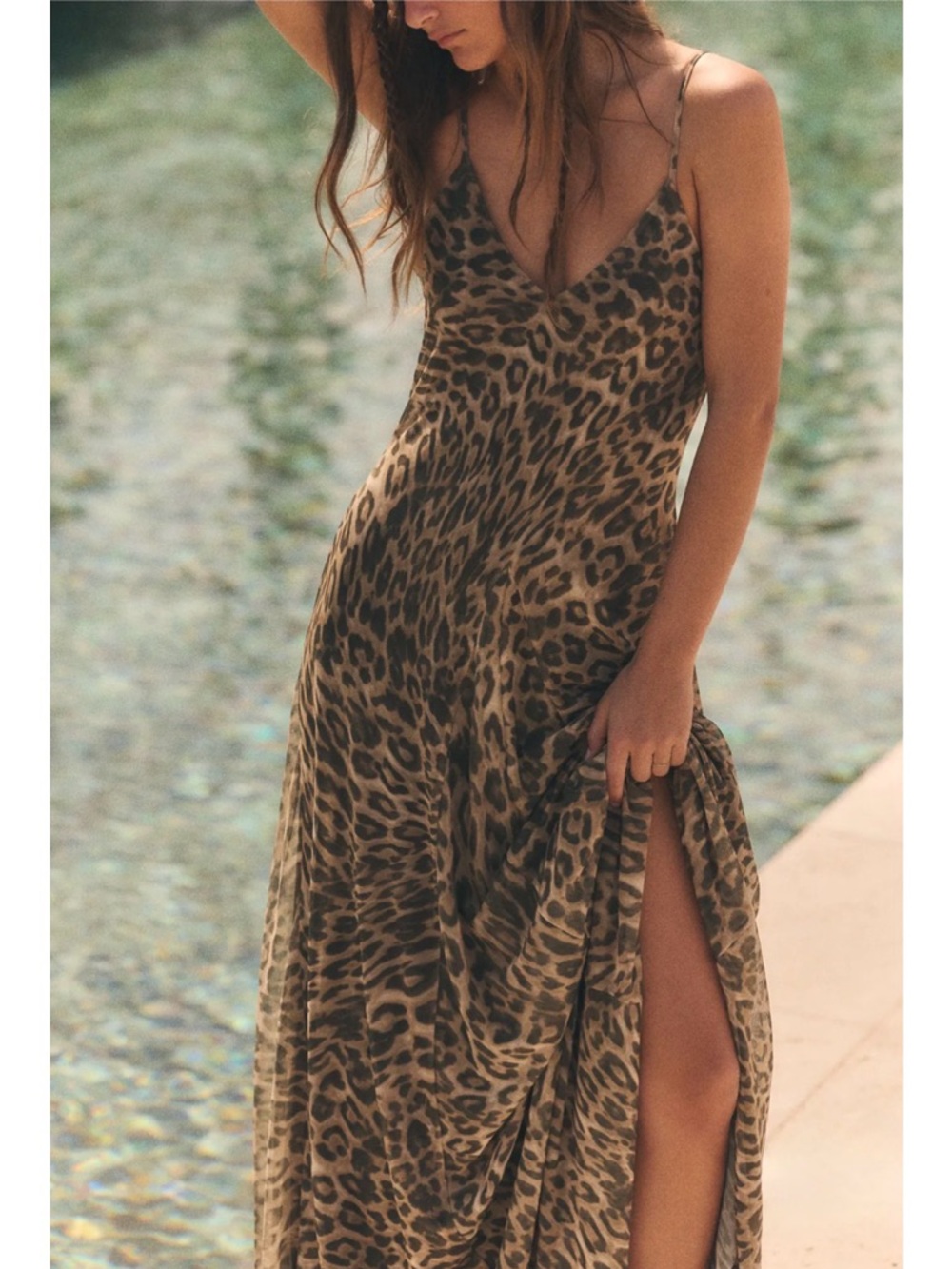 Zara Leopard-Print Maxi Dress — Brown and Black